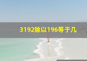 3192除以196等于几