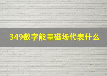 349数字能量磁场代表什么