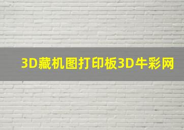 3D藏机图打印板3D牛彩网