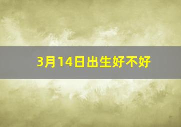 3月14日出生好不好