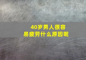 40岁男人很容易疲劳什么原因呢