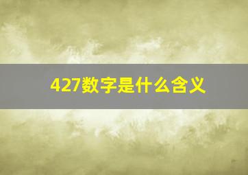 427数字是什么含义