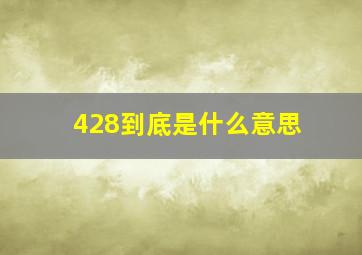 428到底是什么意思