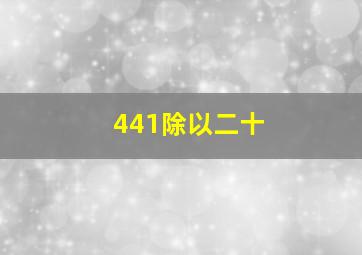 441除以二十