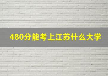 480分能考上江苏什么大学