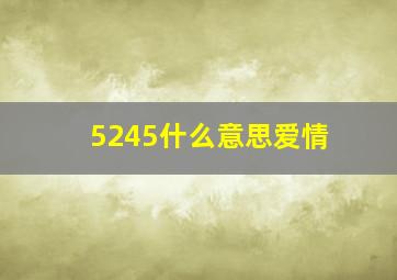 5245什么意思爱情