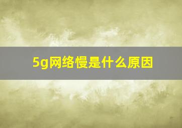 5g网络慢是什么原因