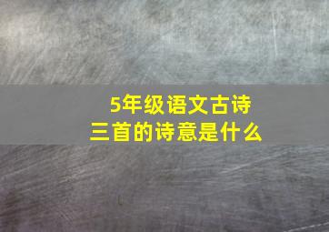 5年级语文古诗三首的诗意是什么