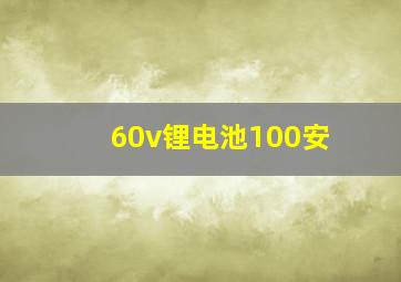 60v锂电池100安