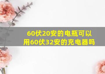 60伏20安的电瓶可以用60伏32安的充电器吗