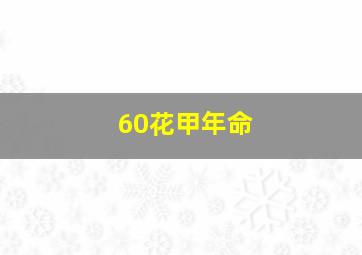 60花甲年命