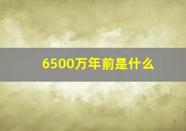 6500万年前是什么