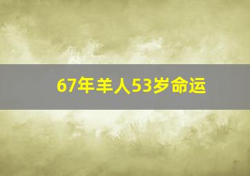 67年羊人53岁命运