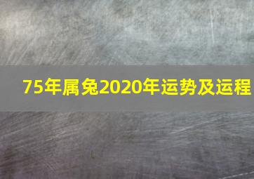 75年属兔2020年运势及运程