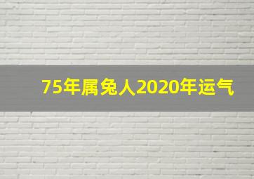 75年属兔人2020年运气