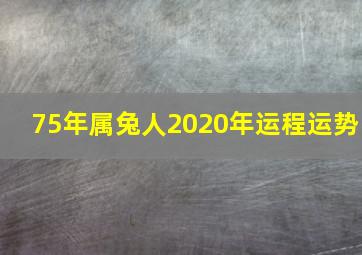 75年属兔人2020年运程运势