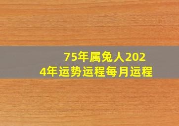 75年属兔人2024年运势运程每月运程