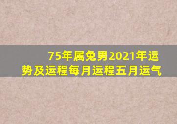 75年属兔男2021年运势及运程每月运程五月运气