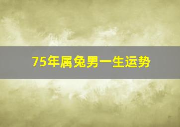 75年属兔男一生运势