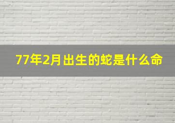 77年2月出生的蛇是什么命