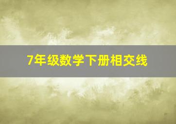 7年级数学下册相交线