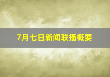 7月七日新闻联播概要