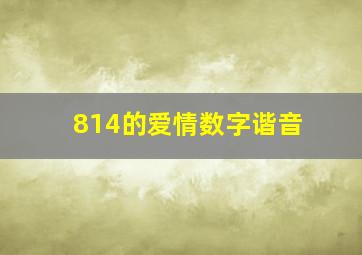 814的爱情数字谐音