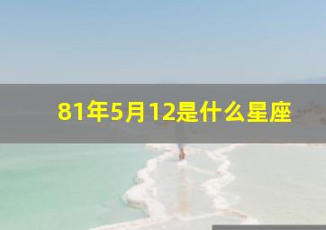 81年5月12是什么星座