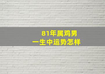 81年属鸡男一生中运势怎样