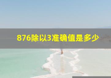 876除以3准确值是多少