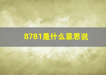 8781是什么意思说