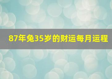 87年兔35岁的财运每月运程