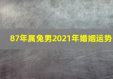 87年属兔男2021年婚姻运势