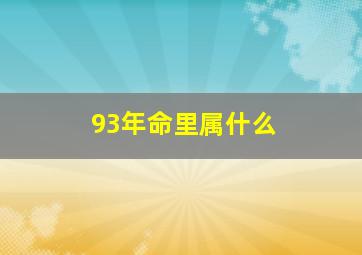 93年命里属什么