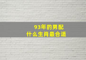 93年的男配什么生肖最合适