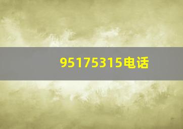 95175315电话