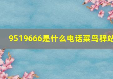 9519666是什么电话菜鸟驿站