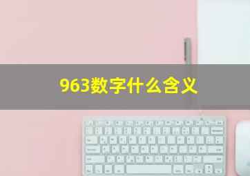 963数字什么含义