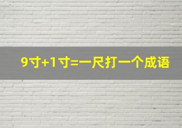 9寸+1寸=一尺打一个成语