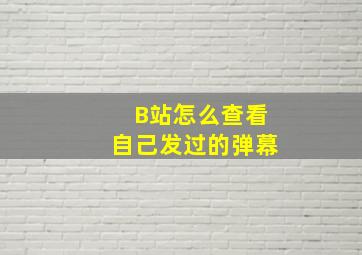 B站怎么查看自己发过的弹幕