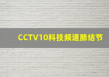 CCTV10科技频道肺结节