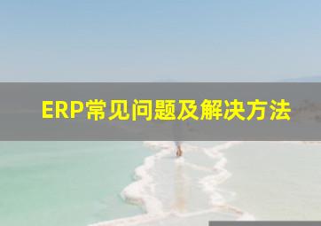 ERP常见问题及解决方法