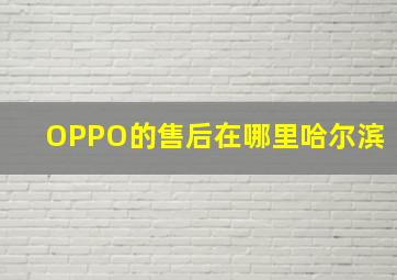 OPPO的售后在哪里哈尔滨