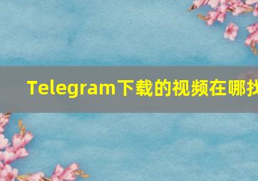 Telegram下载的视频在哪找