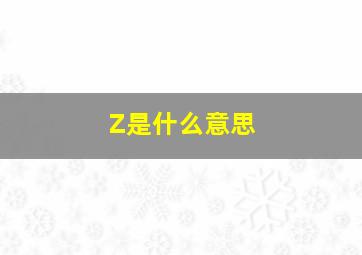 Z是什么意思