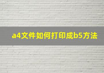 a4文件如何打印成b5方法