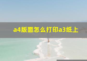 a4版面怎么打印a3纸上