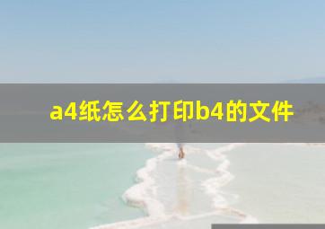 a4纸怎么打印b4的文件