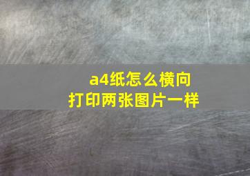 a4纸怎么横向打印两张图片一样