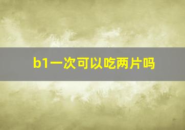 b1一次可以吃两片吗